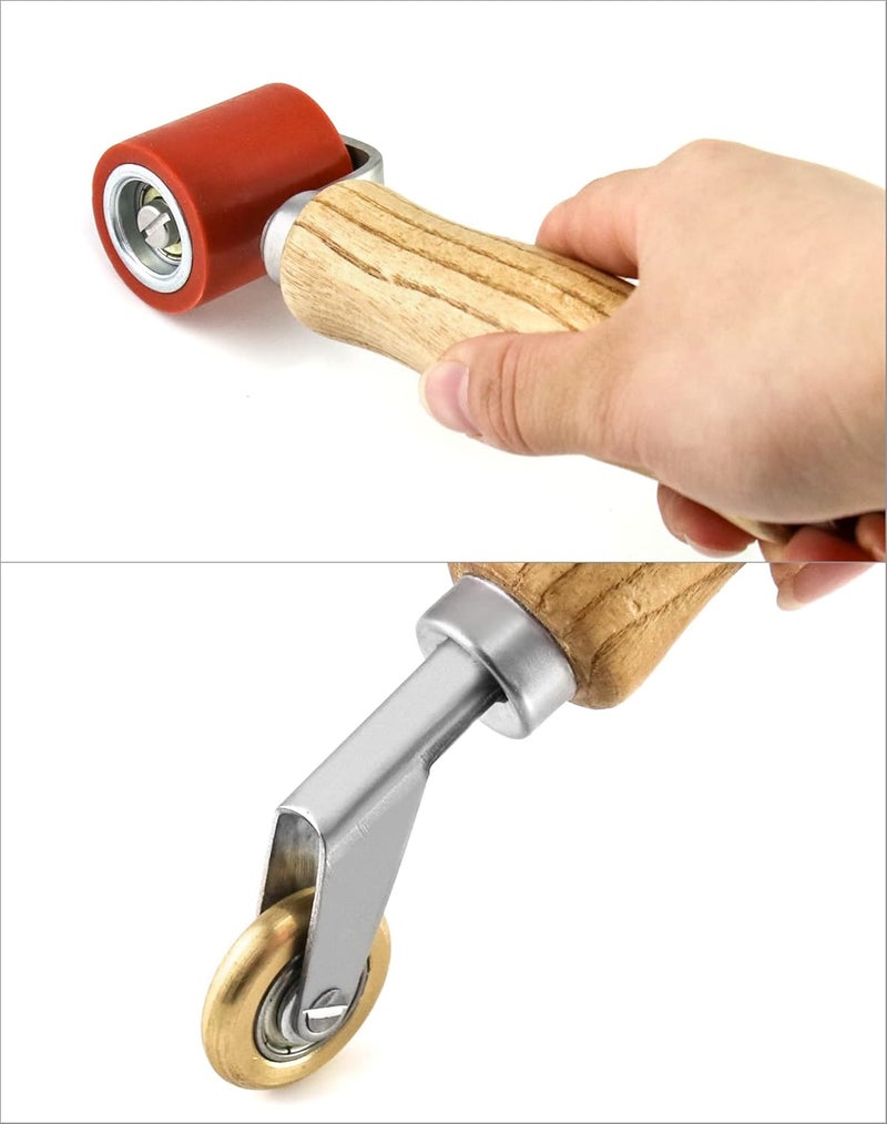 QWORK Seam Roller, 40mm Silicone Seam Roller with 6mm Brass Detail Penny Roller, Smoothing Seam Roller Tool for PVC/TPO/EPDM Single Ply Roofing Tape - Image 4